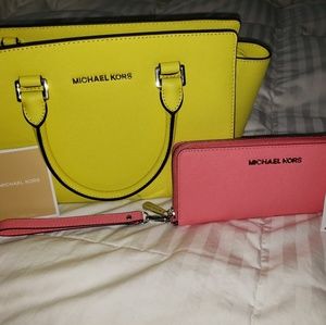 Michael kors Selma md satchel with jet set wallet